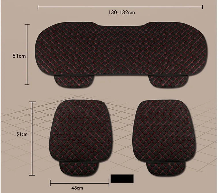 Flax car seat cover protector in linen fabric, beige colour, universal fit for front seat