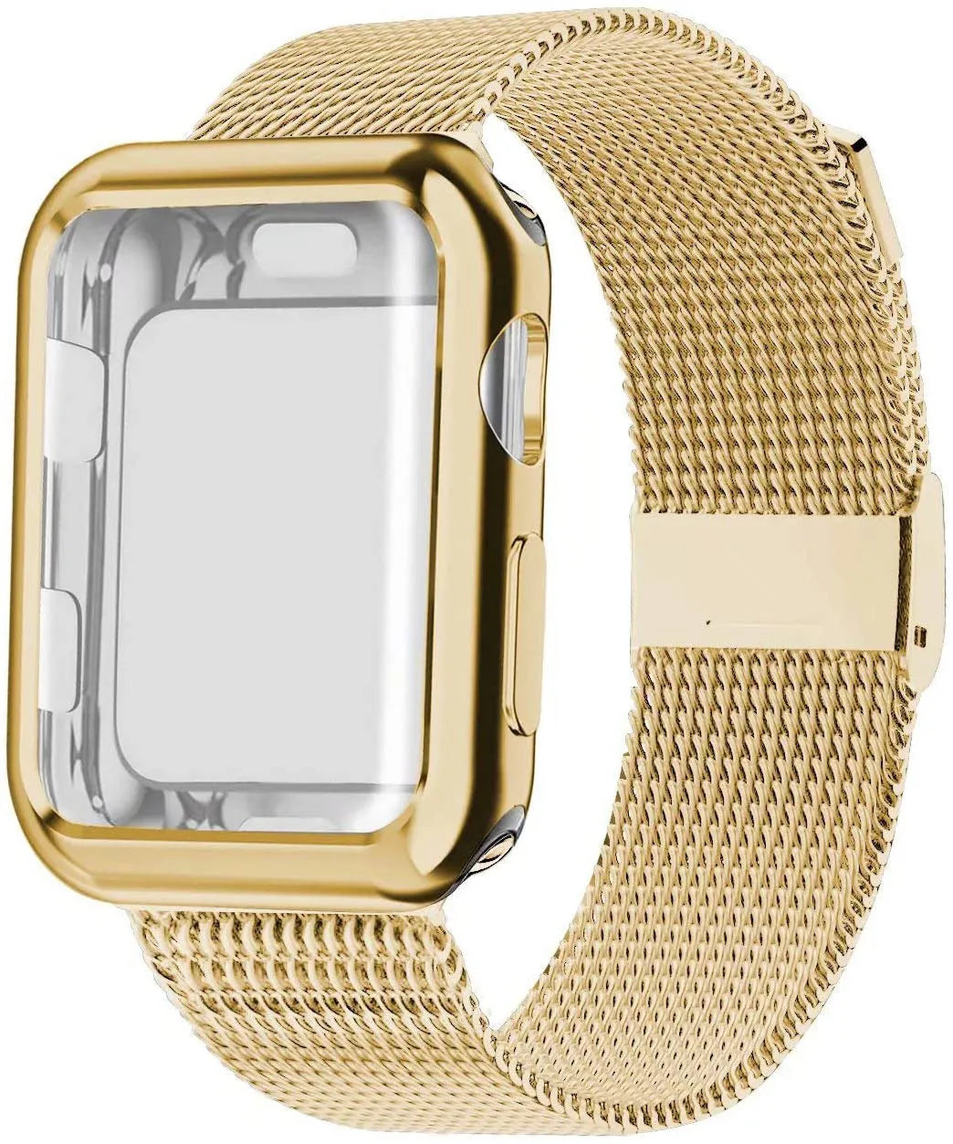 Magnetic Milanese metal Apple Watch band in multiple colours for 38mm 40mm 42mm 44mm models with protective case
