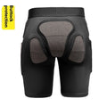 X-ray diffraction skiing protective hip pads and knee pads laid flat, showing slim design.