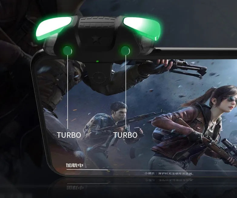 Black F5 mobile phone game controller joystick showing compact size