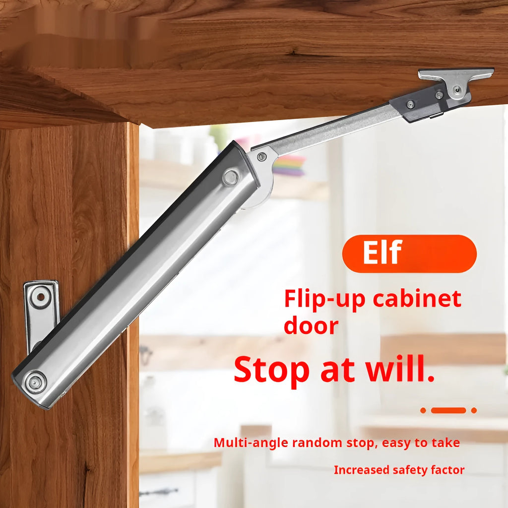 Cold rolled steel cabinet support rod with spring jackstay in stainless steel natural colour.