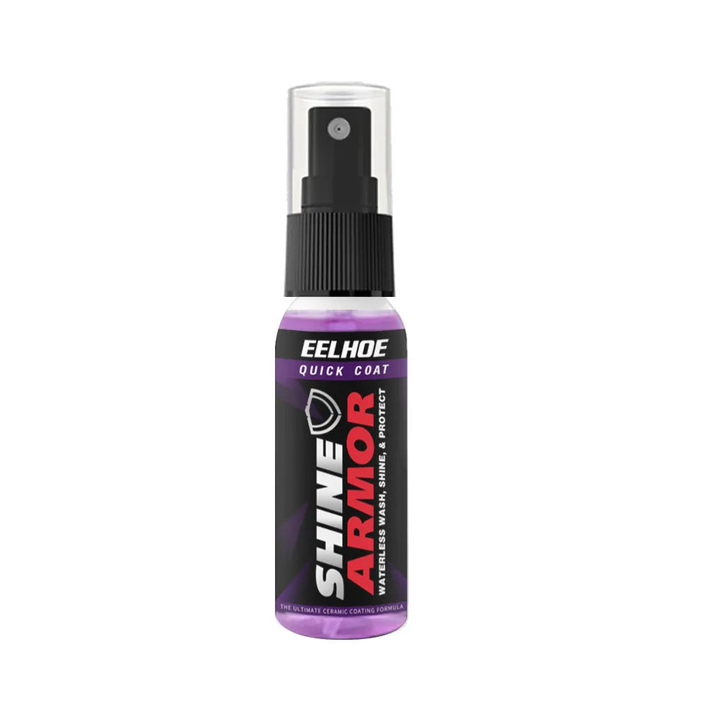 A spray can of purple automobile nano crystal car coating agent for paint protection.