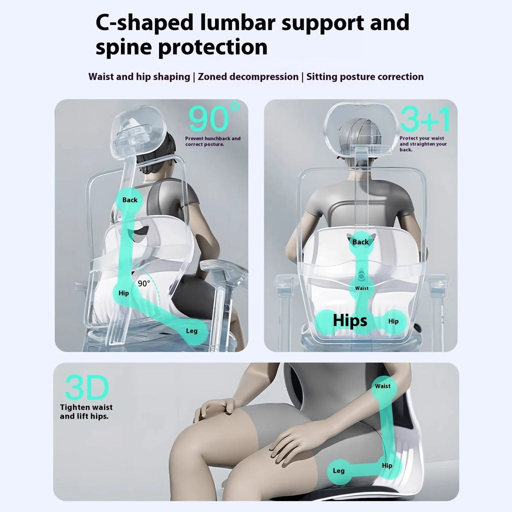 Grey lumbar support cushion for chair seating