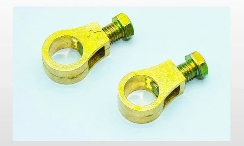 Copper automotive battery terminal clamp with patented connection design