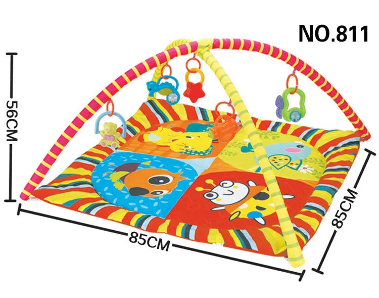 Personality baby gymnastic rack game blanket in small animal or big animal pattern on velvet fabric.