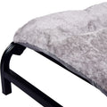 Folding dog camp bed with iron frame, mesh layer, and mattress in multiple sizes