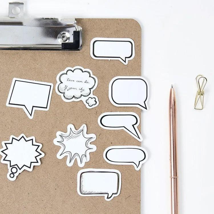 Momo Original box of 45 black and white bubble design stickers for DIY crafts