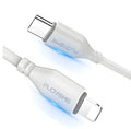 White USB-C to Lightning charging cable with MFi certification for Apple devices
