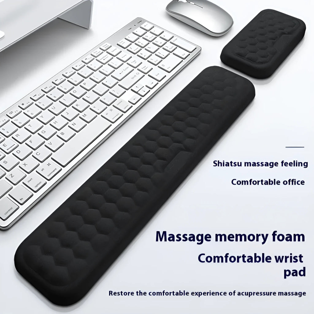 Memory foam mouse wrist pad with silicone base in black cloth cover option