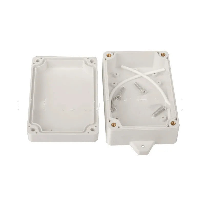Black ABS plastic waterproof instrument box for electronic power supplies, model F4B-1.
