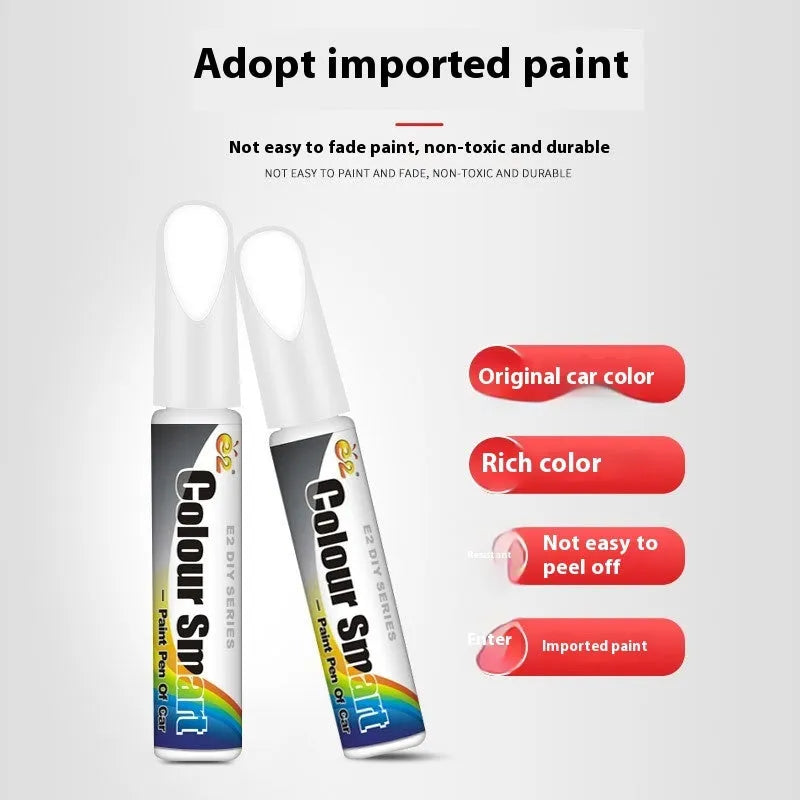 Car paint scratch healing pen in a black colour option with white cap, 12ml capacity on a white background