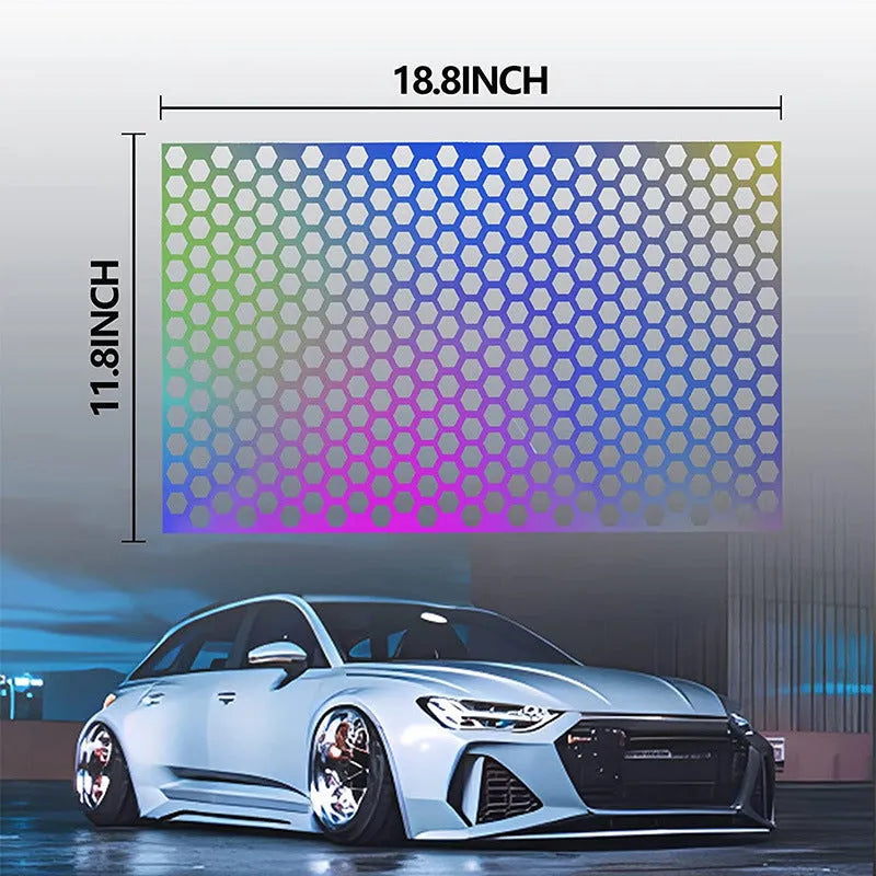 Black honeycomb pattern car taillight decoration sticker measuring 48cm by 30cm