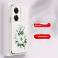 Anti-fall electroplating phone case for iPhone 15 Pro Max, white colour, full-coverage protective sleeve with glossy finish