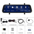 9.66-inch HD in-mirror driving recorder monitor with dash cam and waterproof rear view camera kit.