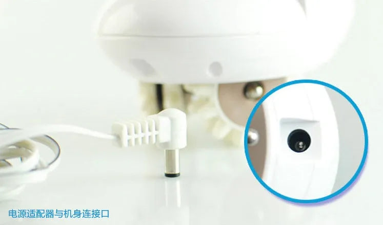 3D muscle shaping machine electric body massager with swivel wheel in white and coffee