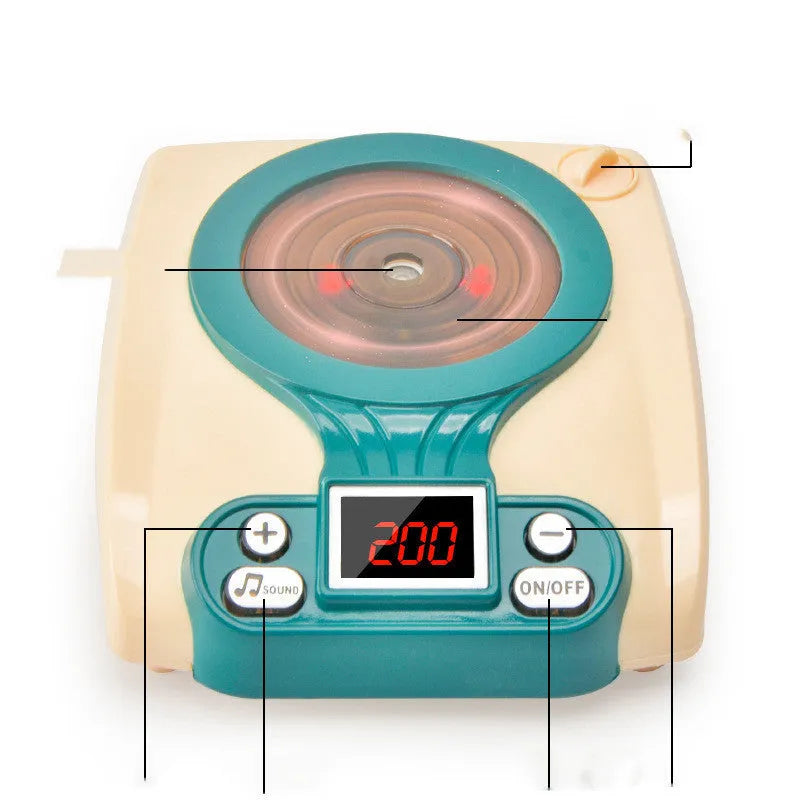 Children's plastic play house kitchen toy with simulation induction cooker for infants