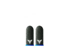 Green gaming thumb sleeve with 3M reflective logo, made from silver fibre yarn for sweat absorption.