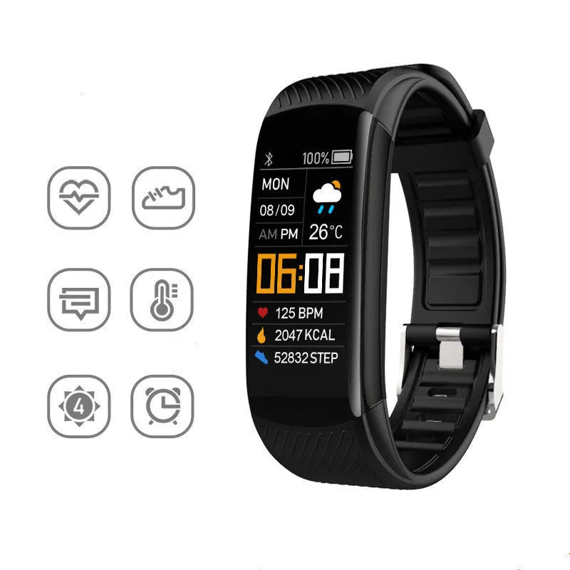 C5S smart fitness bracelet with a black TPU strap and a 0.96-inch touchscreen display.