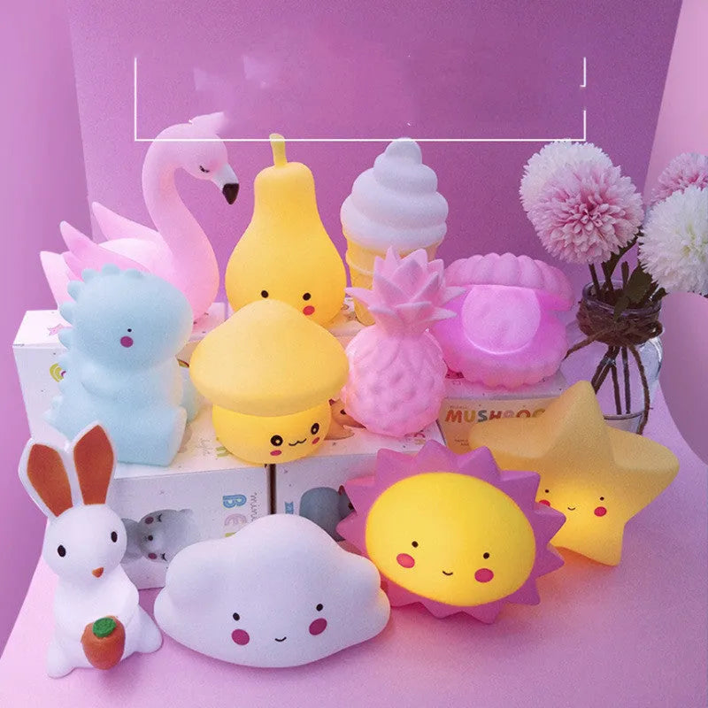 Cartoon vinyl LED night light in unicorn design for children aged 7-14