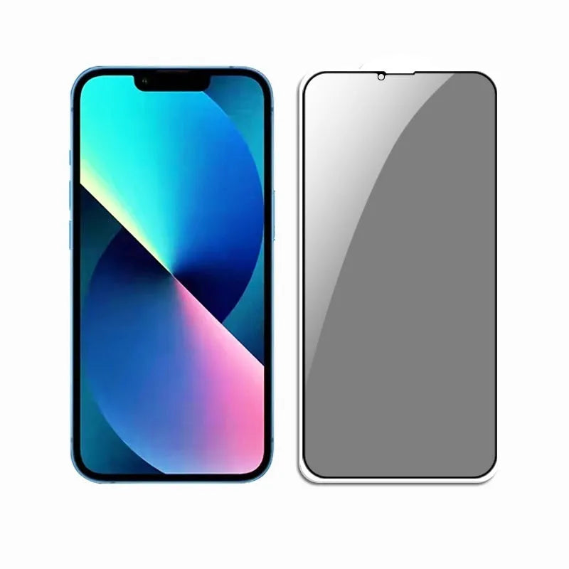 Full screen privacy tempered glass film for iPhone with black bare mould finish