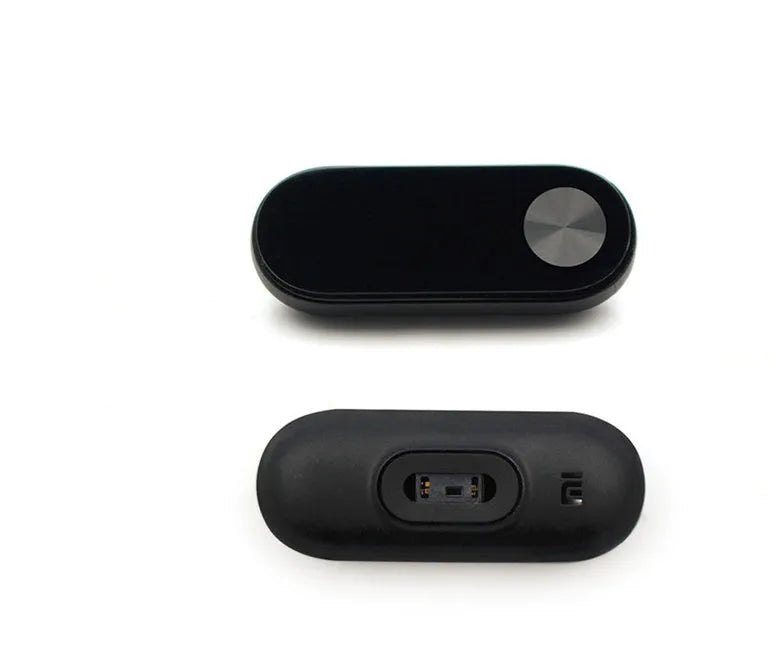 Xiaomi Mi Band 2 black fitness tracker with OLED screen on adjustable wrist strap