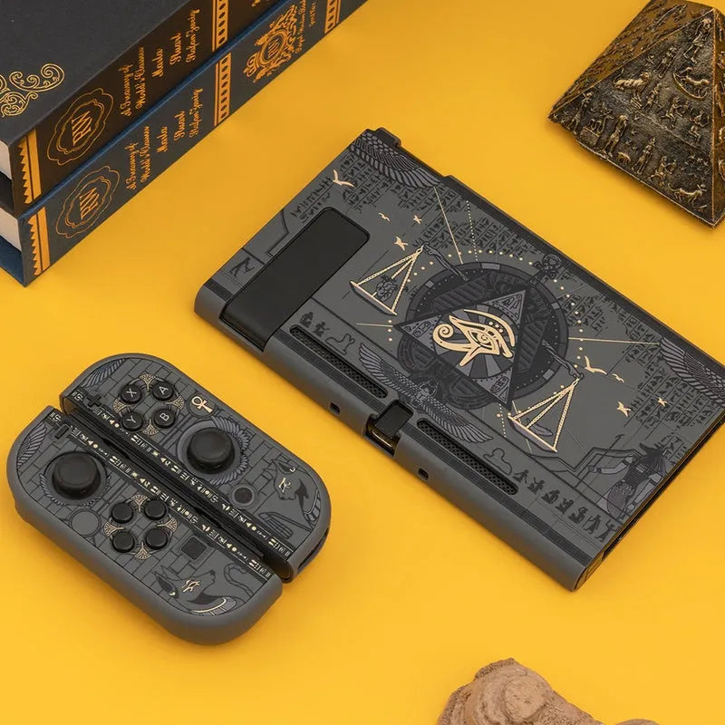 Mysterious Egypt Switch protective shell black hard cover with back grip on Nintendo Switch