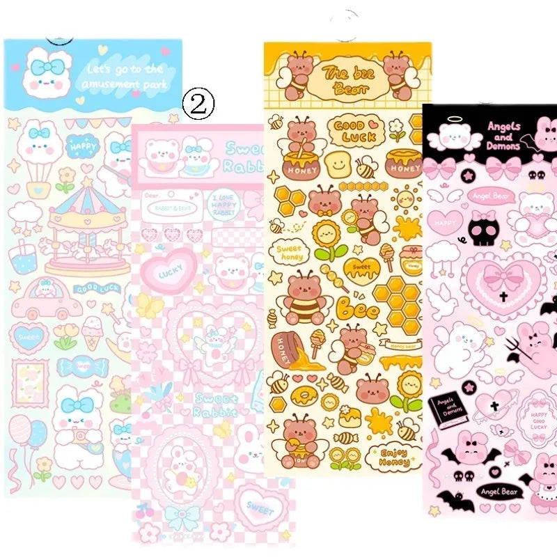 Waterproof PVC cartoon stickers for notebook decoration and office stationery