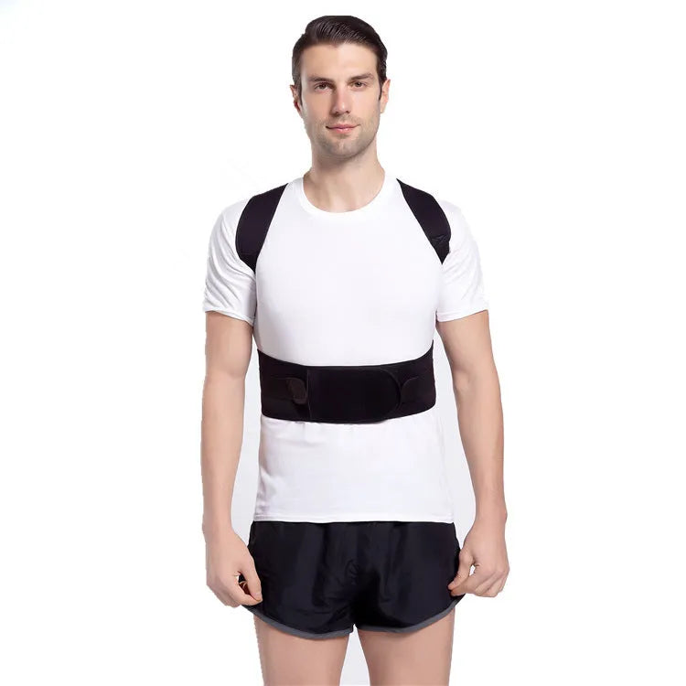 Humpback correction belt in black with magnet, made from breathable sponge and diving cloth