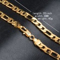 8mm solid silver curb link necklace with 18k gold finish on white background