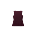 Dark red viscose sweater vest with gold buttons and 3D pattern, slim fit sleeveless design