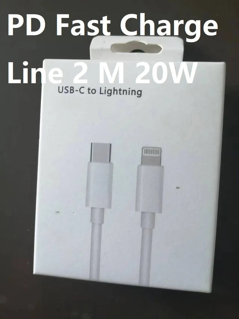 White 20W USB-C UK wall charger with a fixed three-pin plug and a USB-C cable.