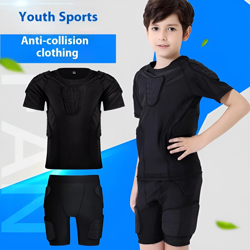Children's anti-collision basketball bodysuit and cycling set in Lycra and polyester, black pink purple yellow, sizes YS to YXL