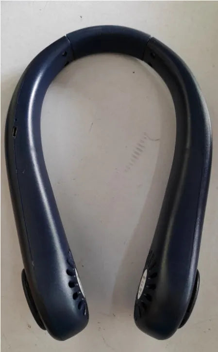 Rechargeable bladeless neck fan hanging around neck with hands-free design