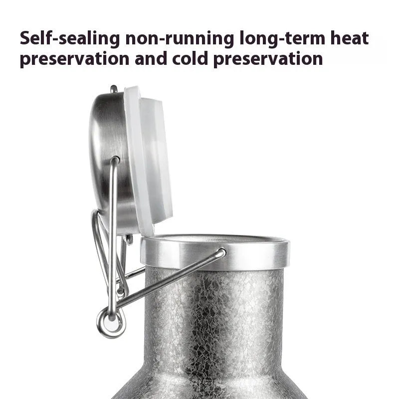 Stainless steel thermal pot with large capacity for outdoor portable use