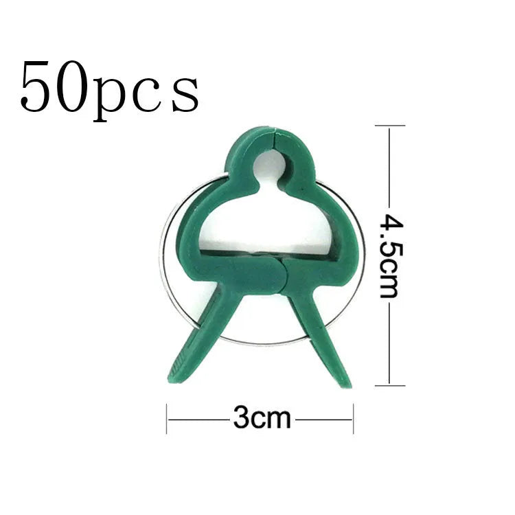Green plant fixing clips for supporting tomatoes cucumbers and climbing vines