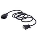Black OBD2 male to DB26 female extension cable 180cm with two connectors