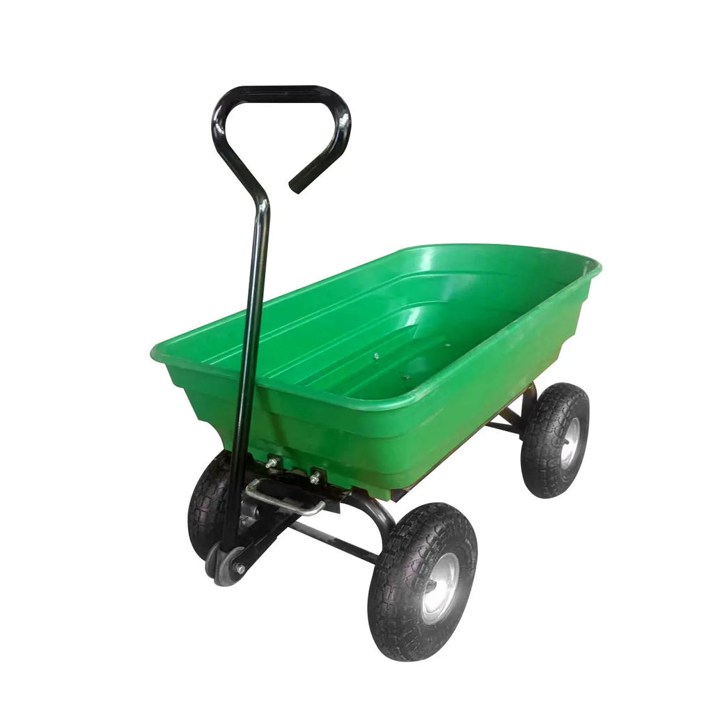Green four-wheel plastic toy dump truck model TC2145 on a white background.