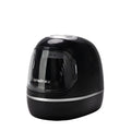 Creative electric pencil sharpener with three-speed control, geometric plastic body in white, 135x93x100mm