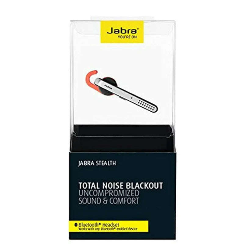 A black or silvery behind-the-ear Bluetooth earphone headset showing its over-the-ear hook design.