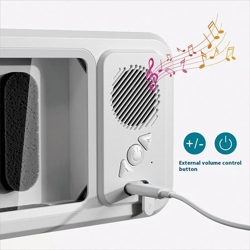 White bathroom waterproof mobile phone box bracket with charging cable and mechanical operation mode
