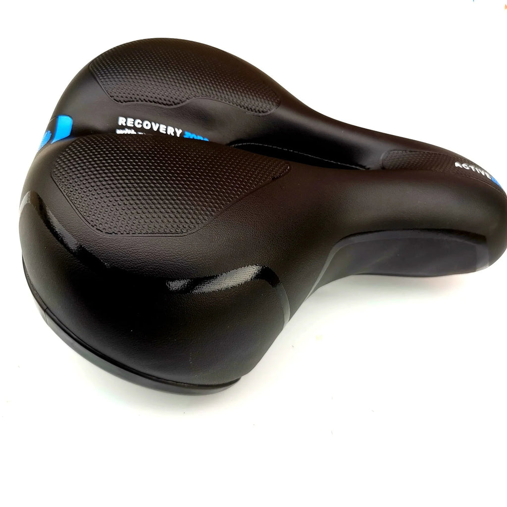 Mountain bike seat cushion with taillight black edge 260x190mm night riding ventilated saddle