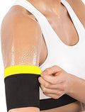 Blue and silver sports arm sweatbands shown in various sizes on an arm.