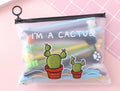 Marvel cartoon cactus pen set showing 20 black 0.5mm pens in plastic storage case