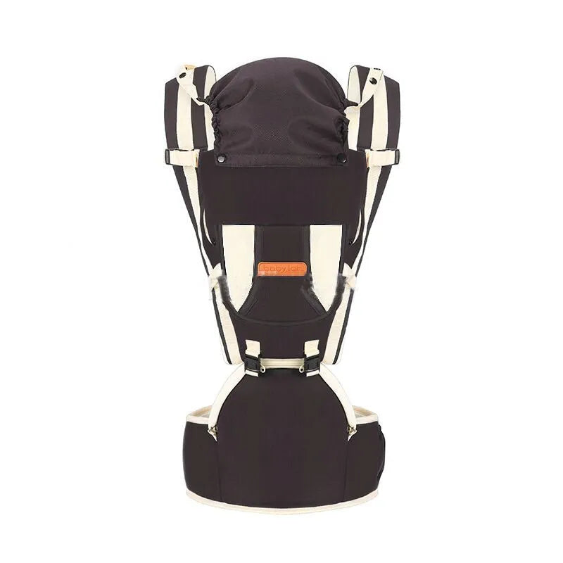 Multifunctional baby front cross holding strap in blue for secure waist stool carrying