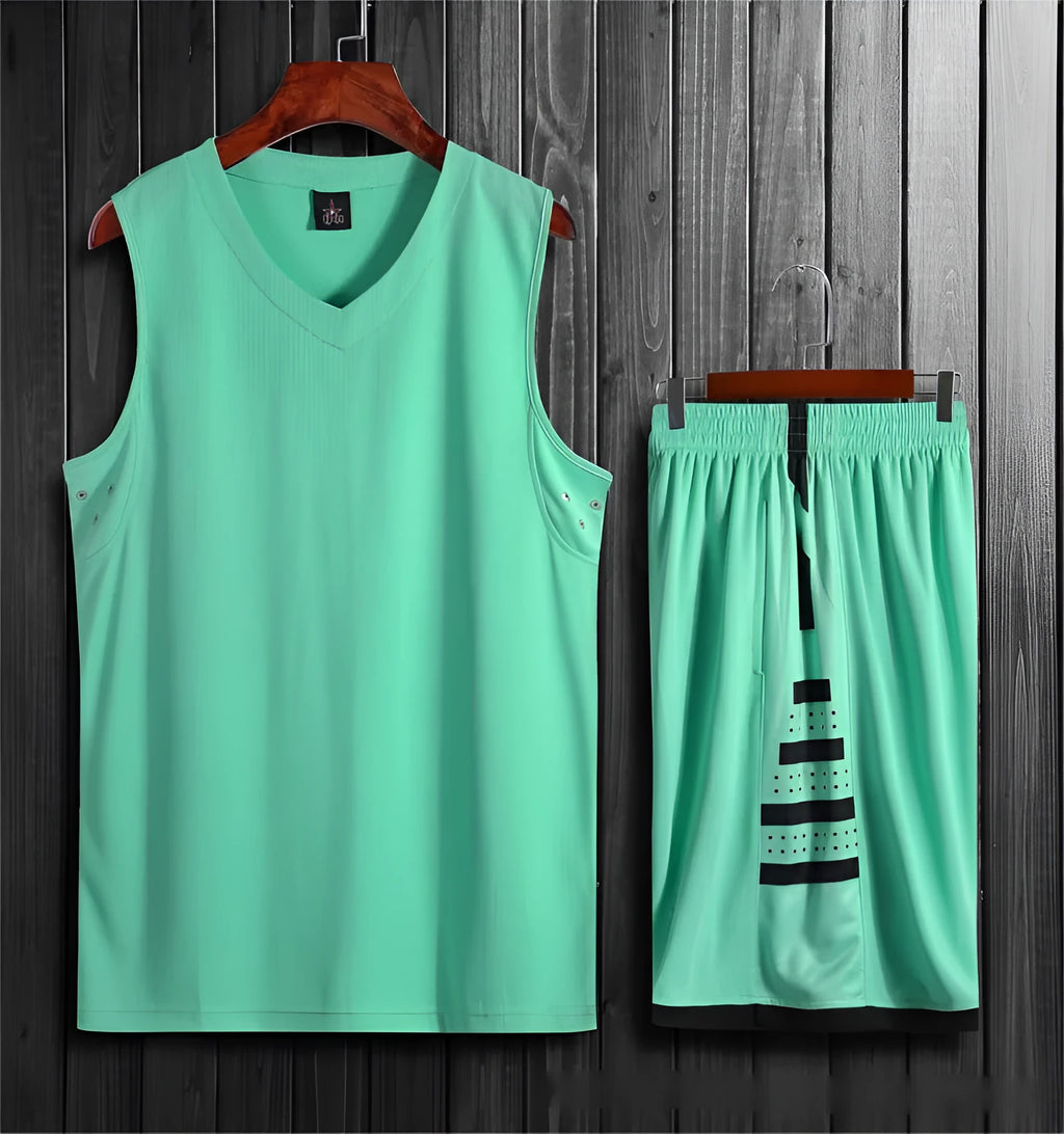 Black and white basketball training sports vest set with trousers for student campus competitions