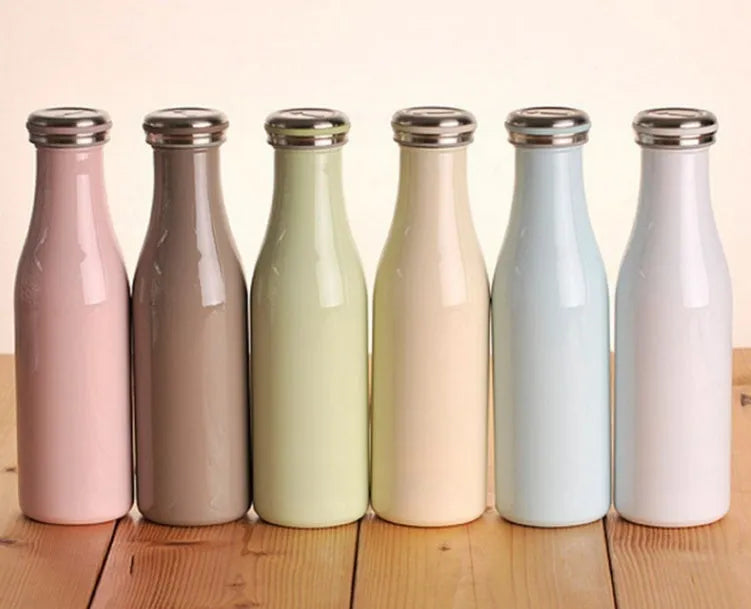 Milk vacuum water bottle 304 stainless steel insulated cup 350ml or 500ml in blue