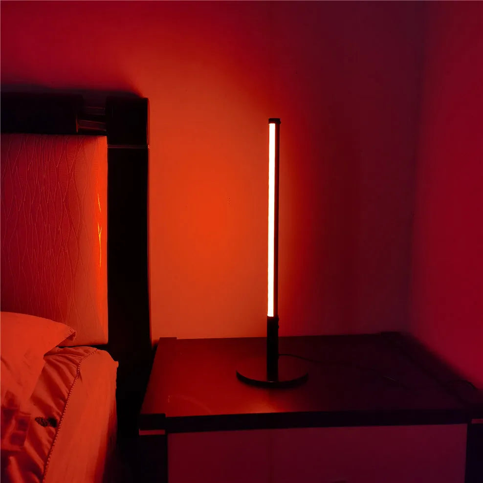 Black retro decorative LED atmosphere lamp with aluminium alloy body measuring 14cm wide by 48.5cm tall