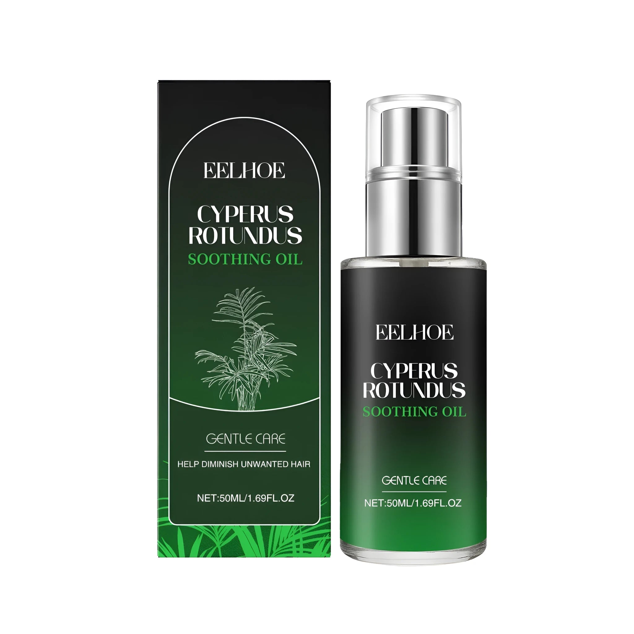 50 ml bottle of Cyperus rotundus soothing facial oil with dropper