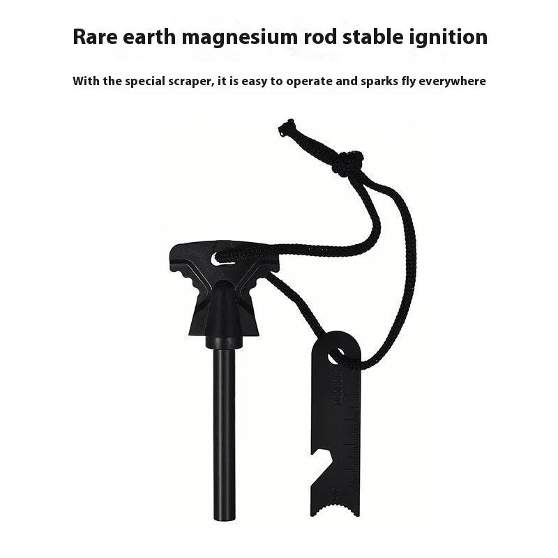Butterfly-shaped stainless steel firesteel with bottle opener measuring 117mm by 43mm