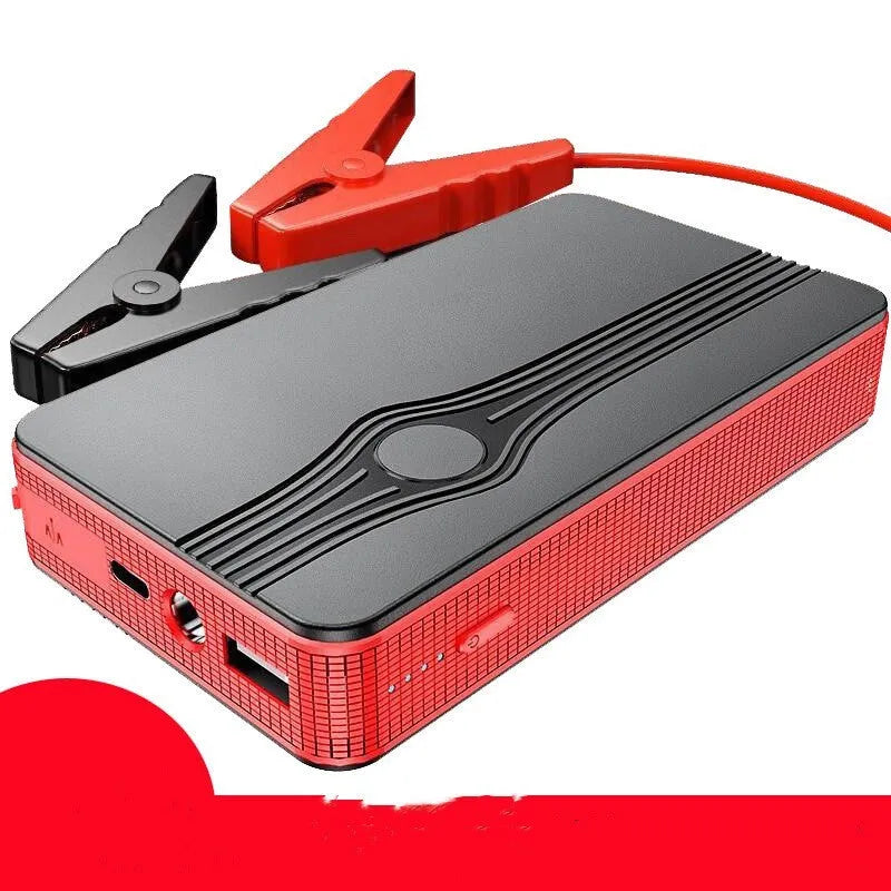 Red K4-E automobile emergency starting power supply unit with a USB port and touch switch.